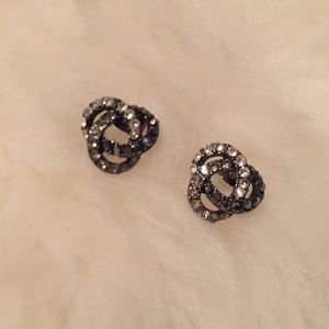 NY&Co Hematite Silver Black Knot Earrings